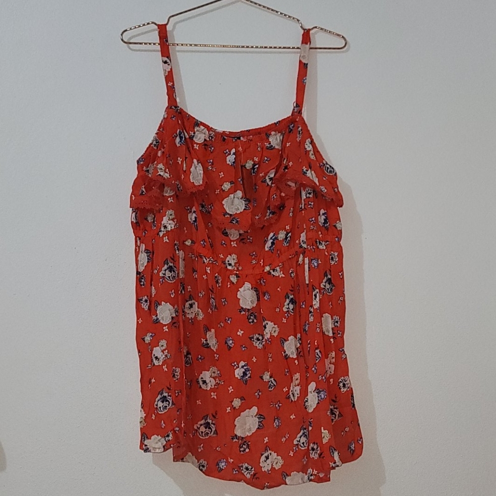 Orange Floral Off-Shoulder Top